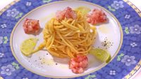 Spaghettoni alla carbonara con gamberi e lime - Stella d'Italia a Gambara